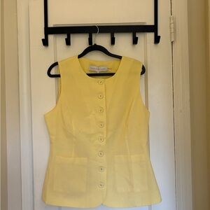 NWT Endless Rose Butter Yellow Sleeveless Button-Up Top